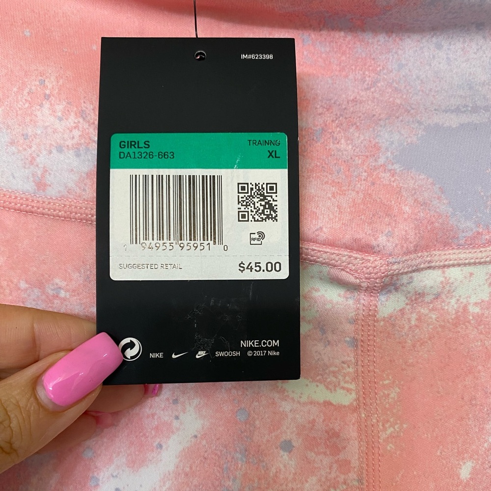 Nike Girl’s Pink Tie-Dye Leggings - Picture 4 of 5